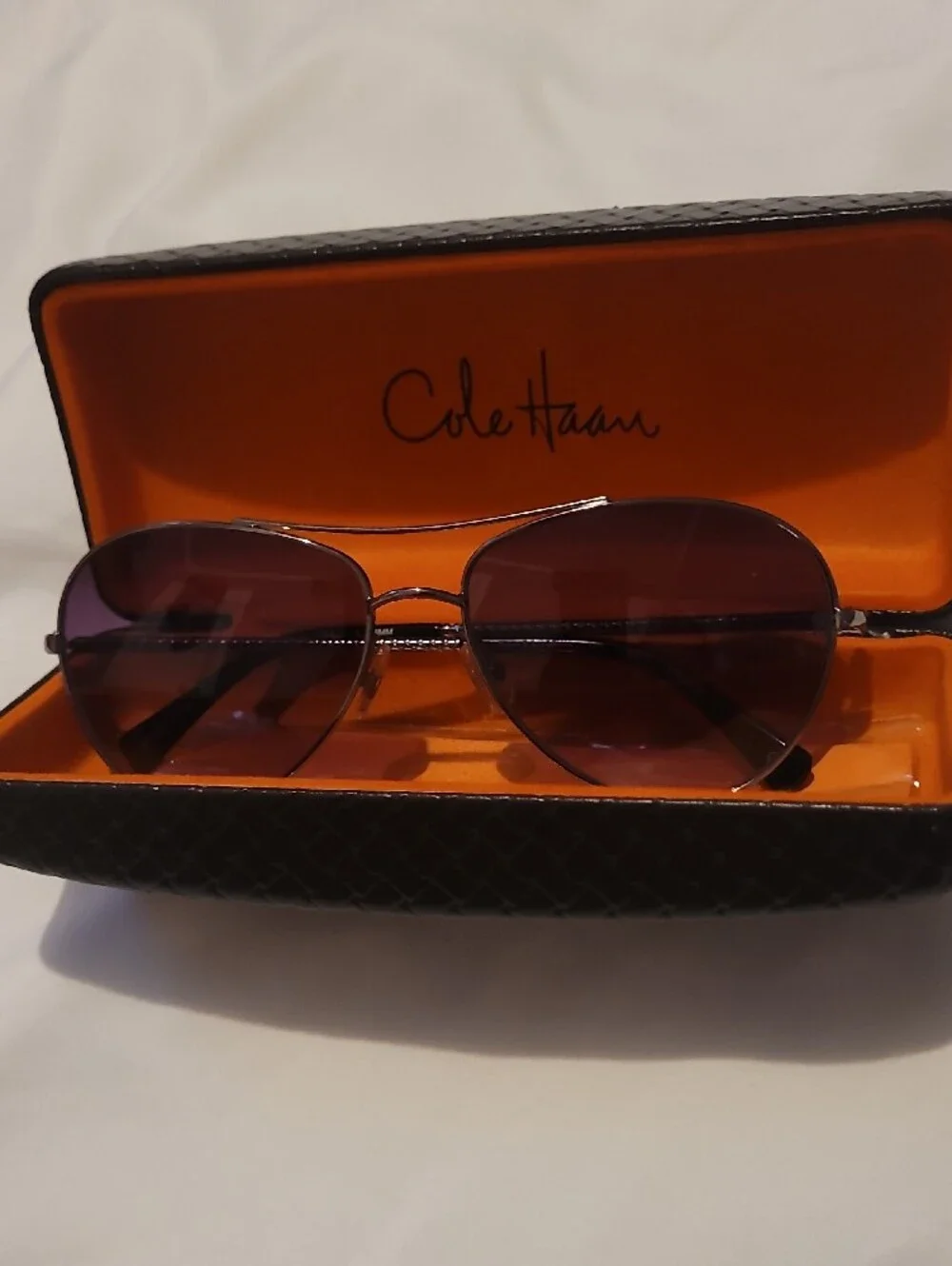 Cole Haan Aviator Sunglasses with Purple Lenses